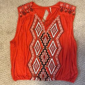 Orange/Red XS Free People Top